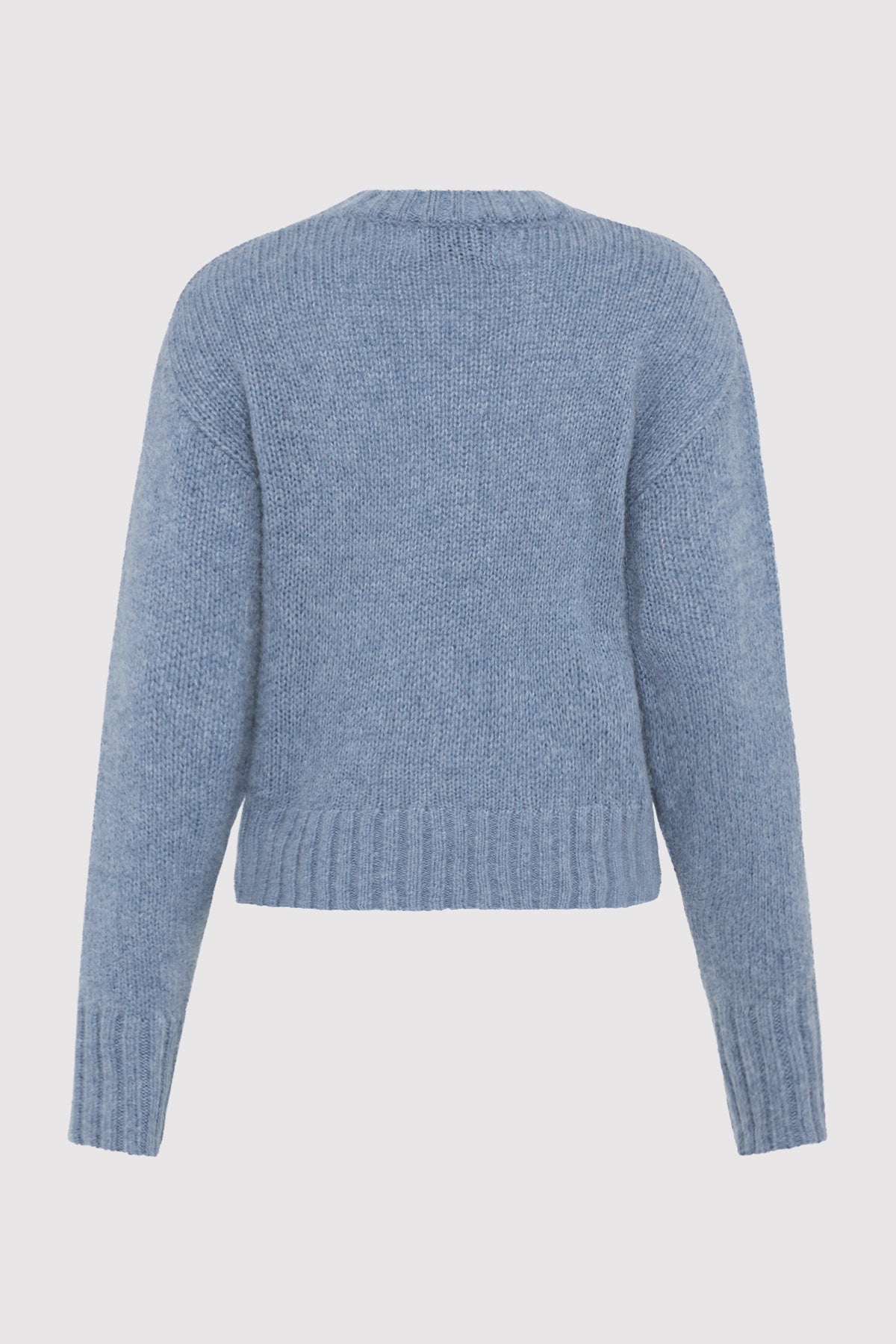 Wool Cashmere Blend Sweater - Soft Blue - 9