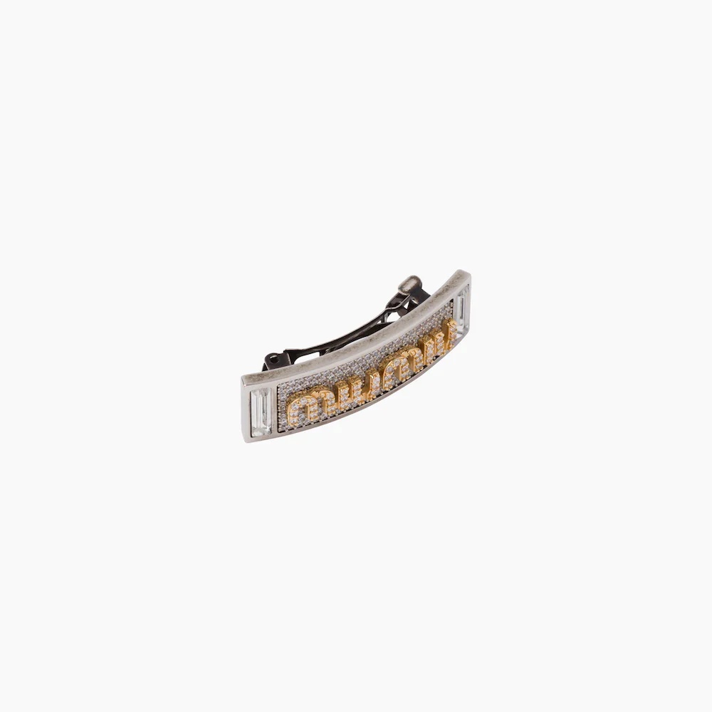 Miu Pavé crystal-studded hair clip - 2