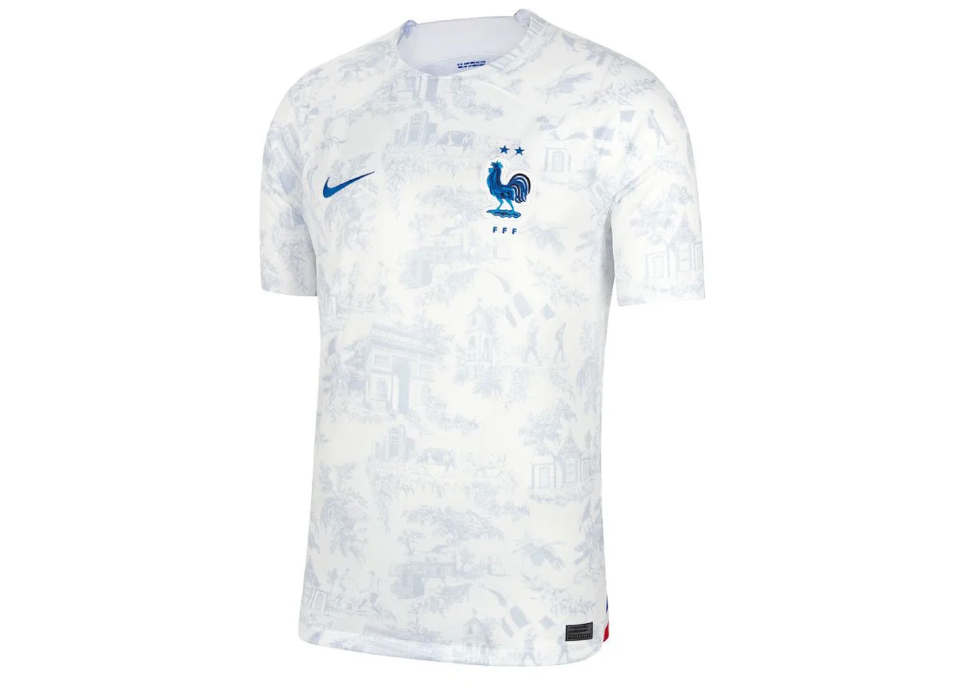 Nike France 2022/23 Stadium Away Dri-FIT Soccer Jersey White/Game Royal - 1