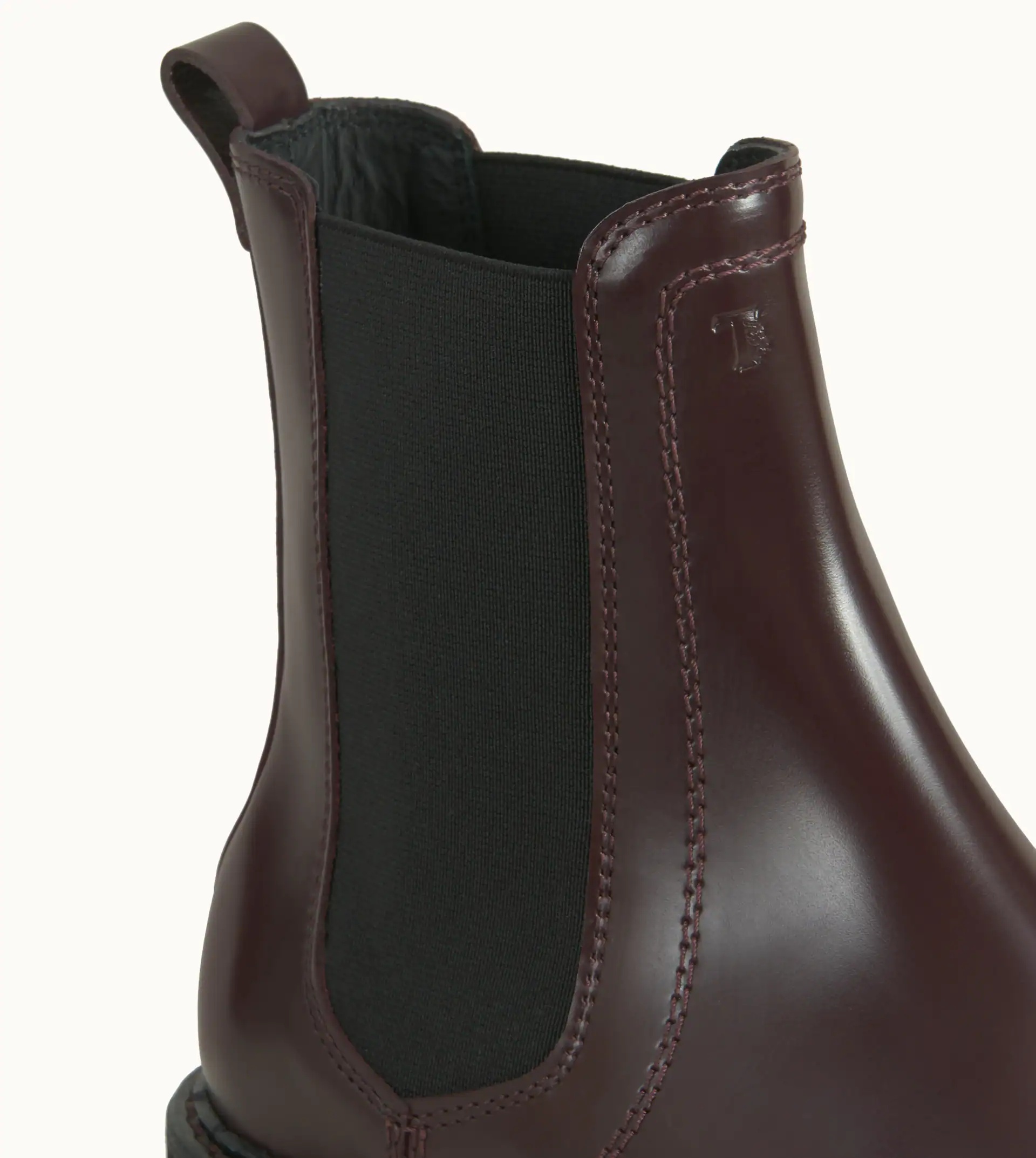 ANKLE BOOTS IN LEATHER - BURGUNDY - 5