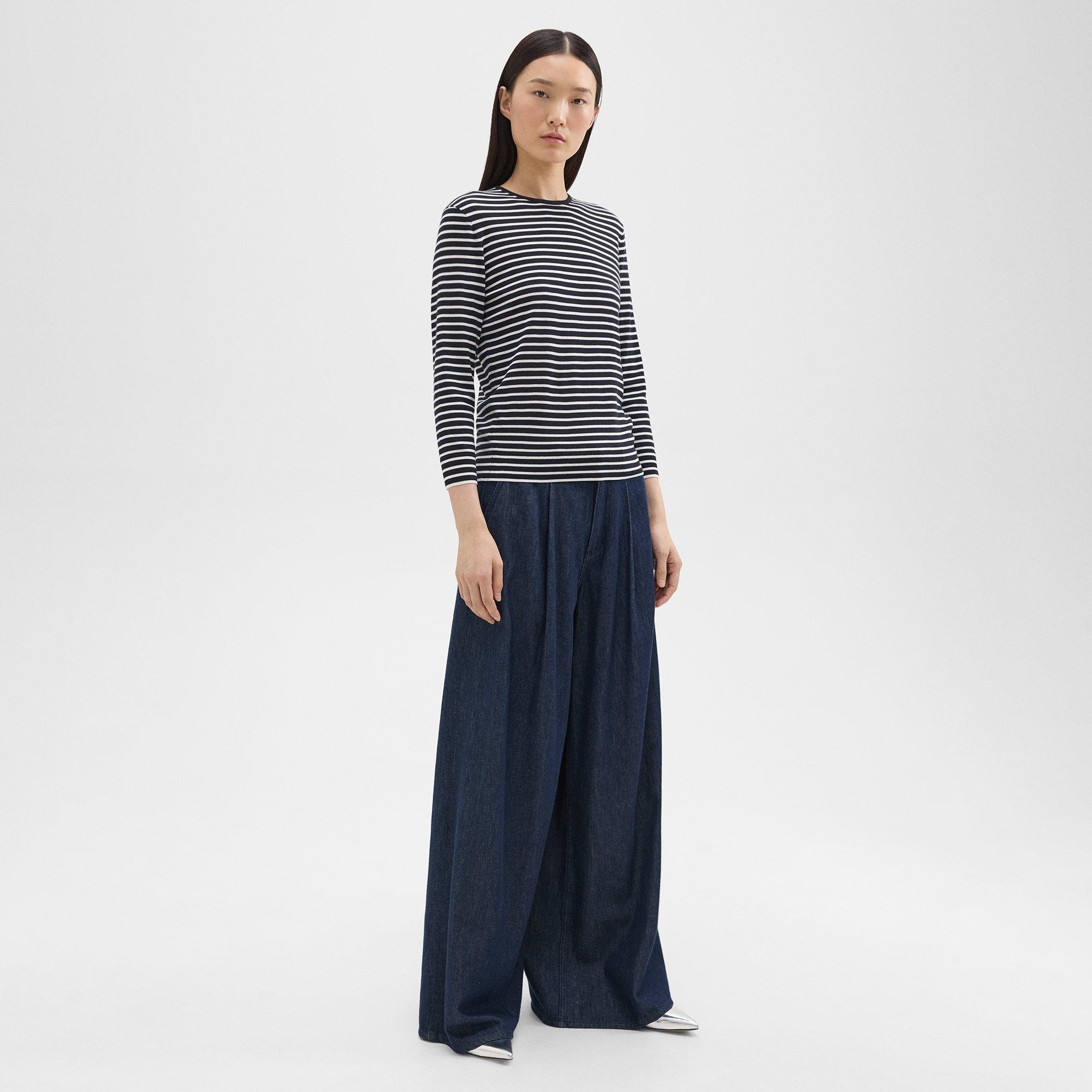 Pleated Wide-Leg Pant in Denim - 3
