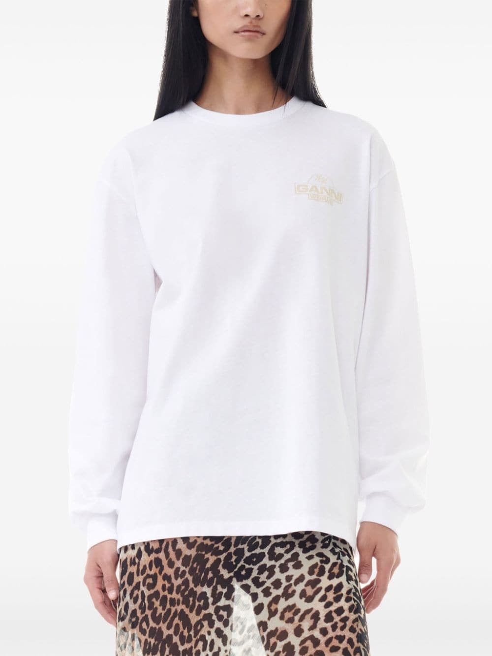 logo-print cotton sweatshirt - 5