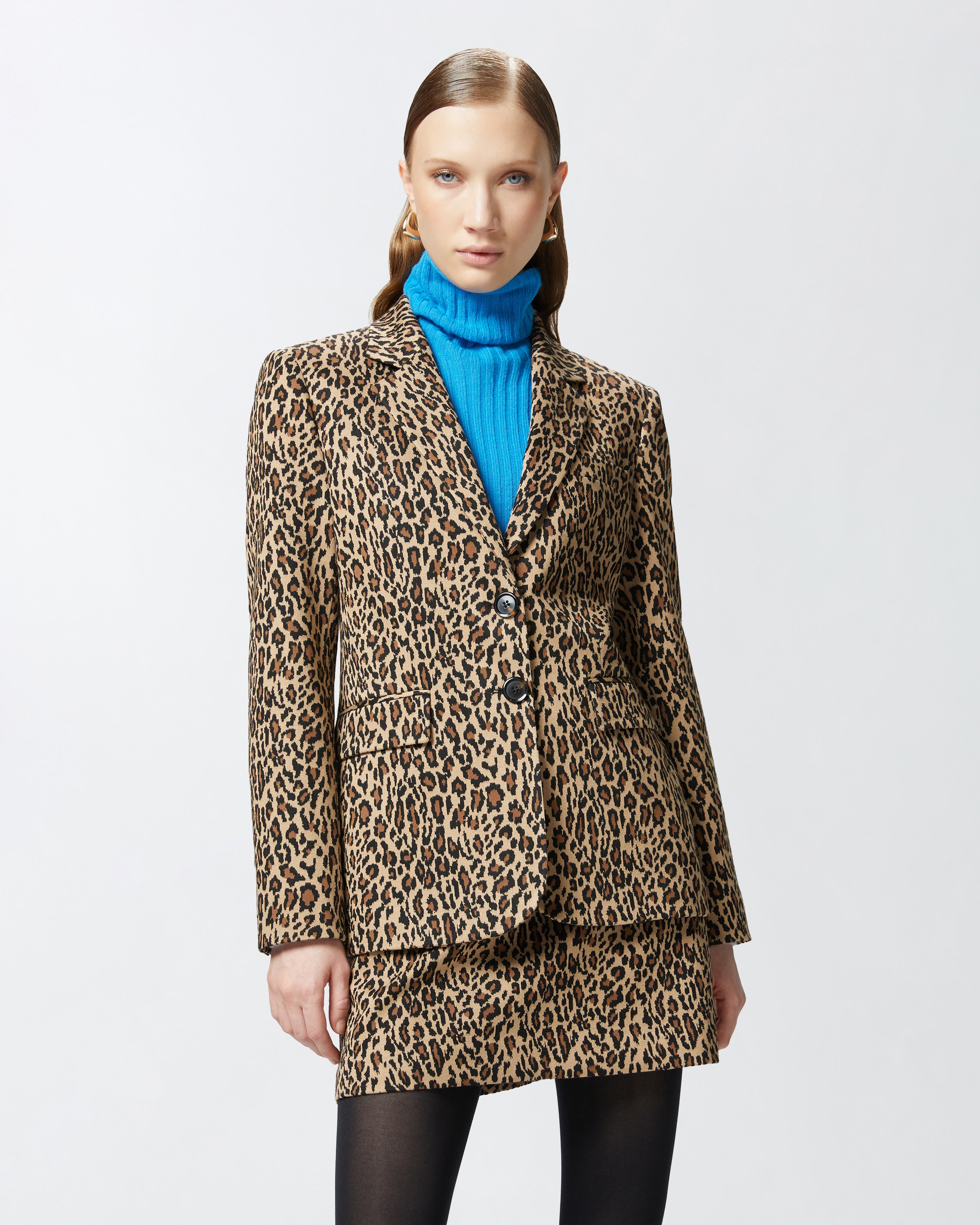 SINGLE-BREASTED BLAZER WITH SPOTTED PATTERN - 2