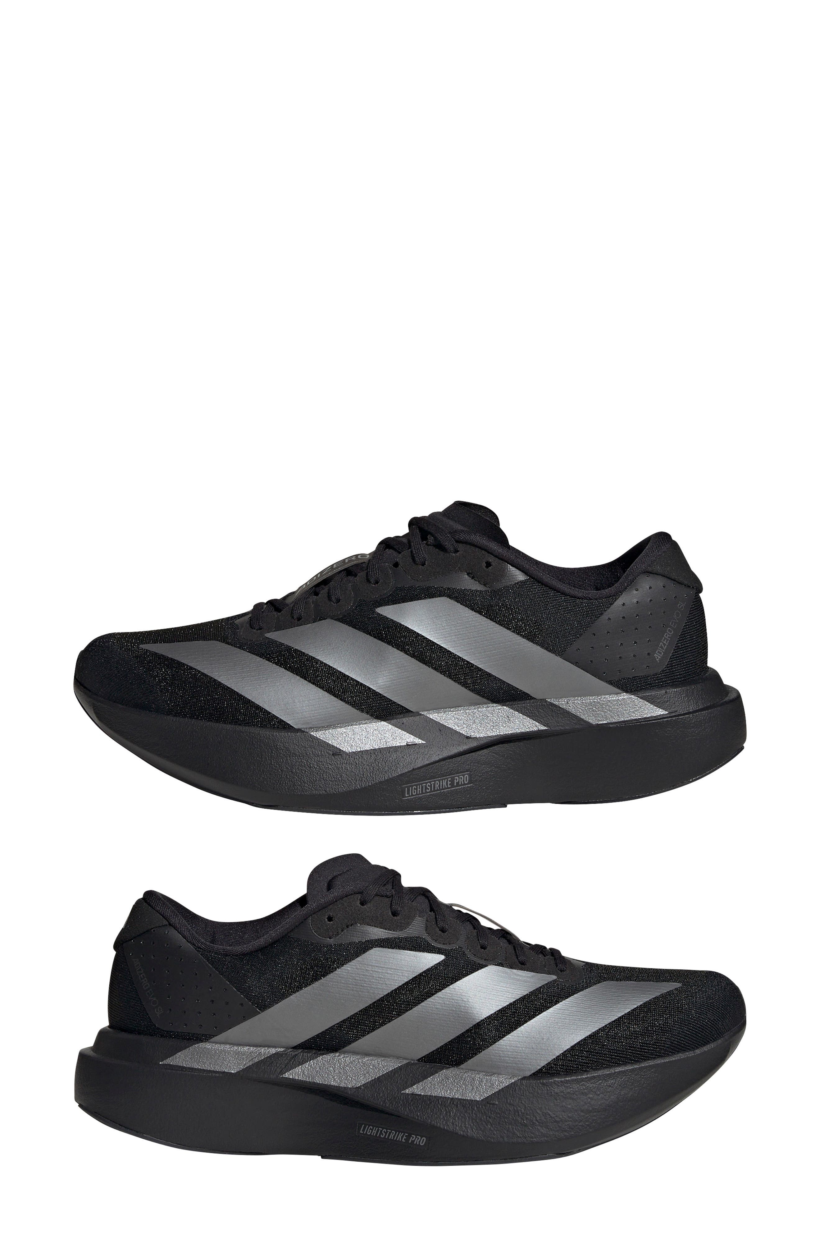 adidas Adizero Evo SL Running Shoe in Core Black/Iron Met./black at Nordstrom - 8