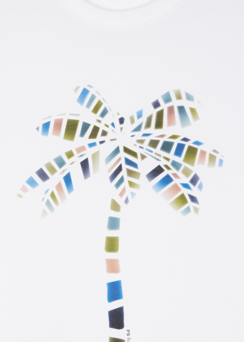Paul Smith White 'Palm Tree' Print T-Shirt outlook