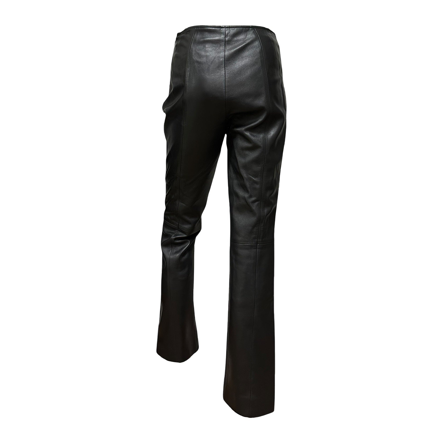 LOEWE Vintage Lamb Leather Straight Leg Pants - 2