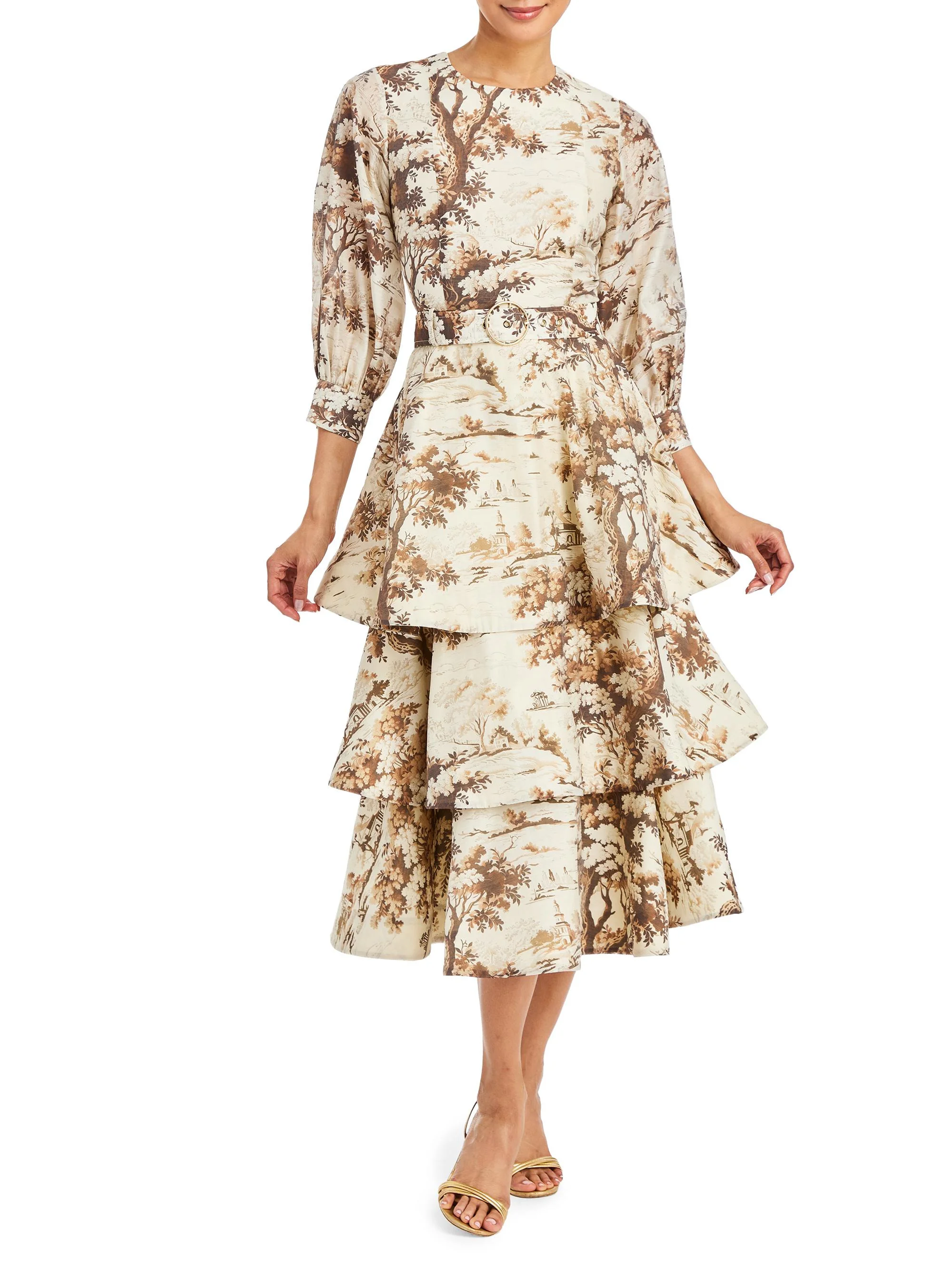 Women's Rhonda Toile Tiered Convertible Dress - Chestnut Toile - 1