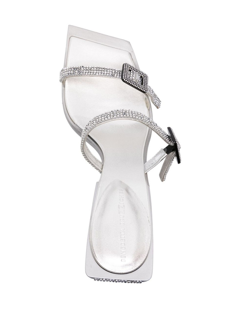 90mm rhinestoned leather mules 4