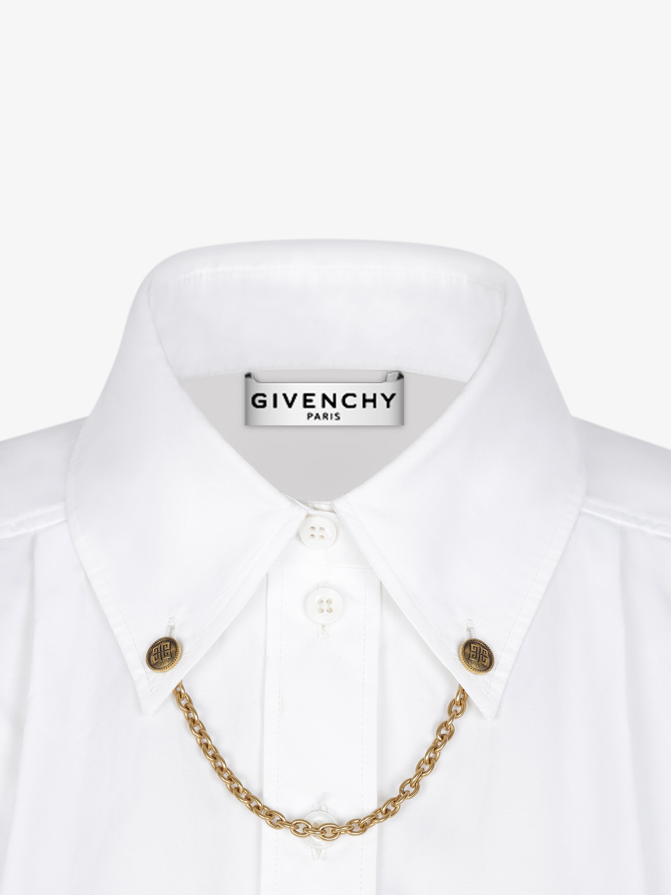 Shirt in cotton with chain collar - 5