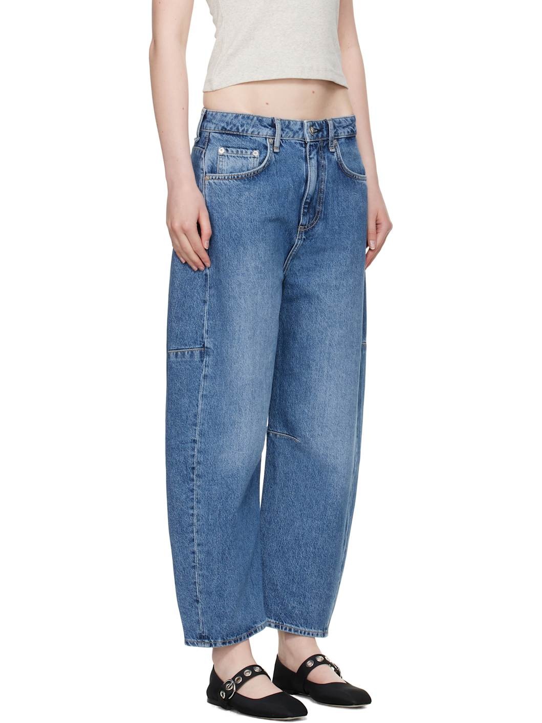 Blue Charlie Ankle-Length Barrel Jeans - 2
