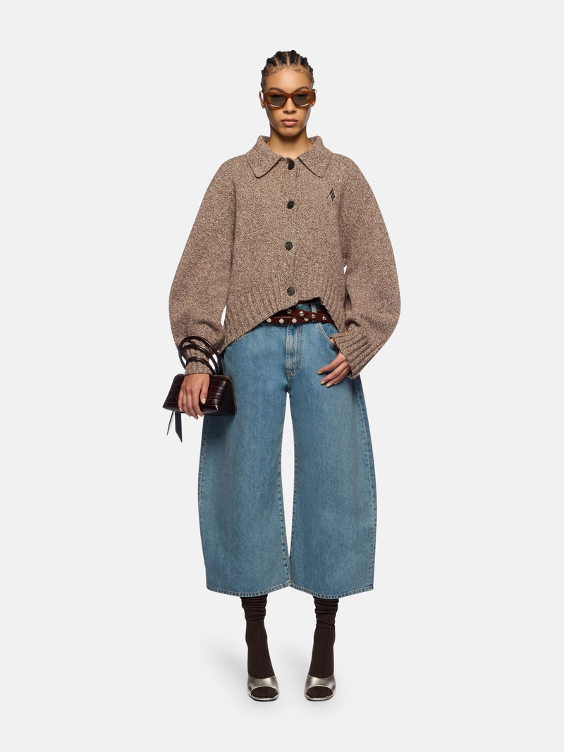 THE ATTICO DARK BROWN AND WHITE CARDIGAN outlook