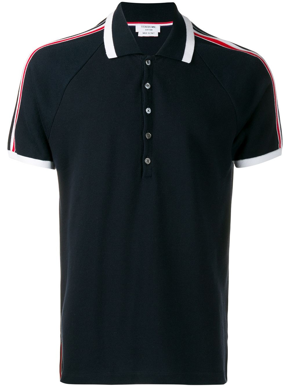 4-Bar stripe raglan-sleeve polo shirt - 1