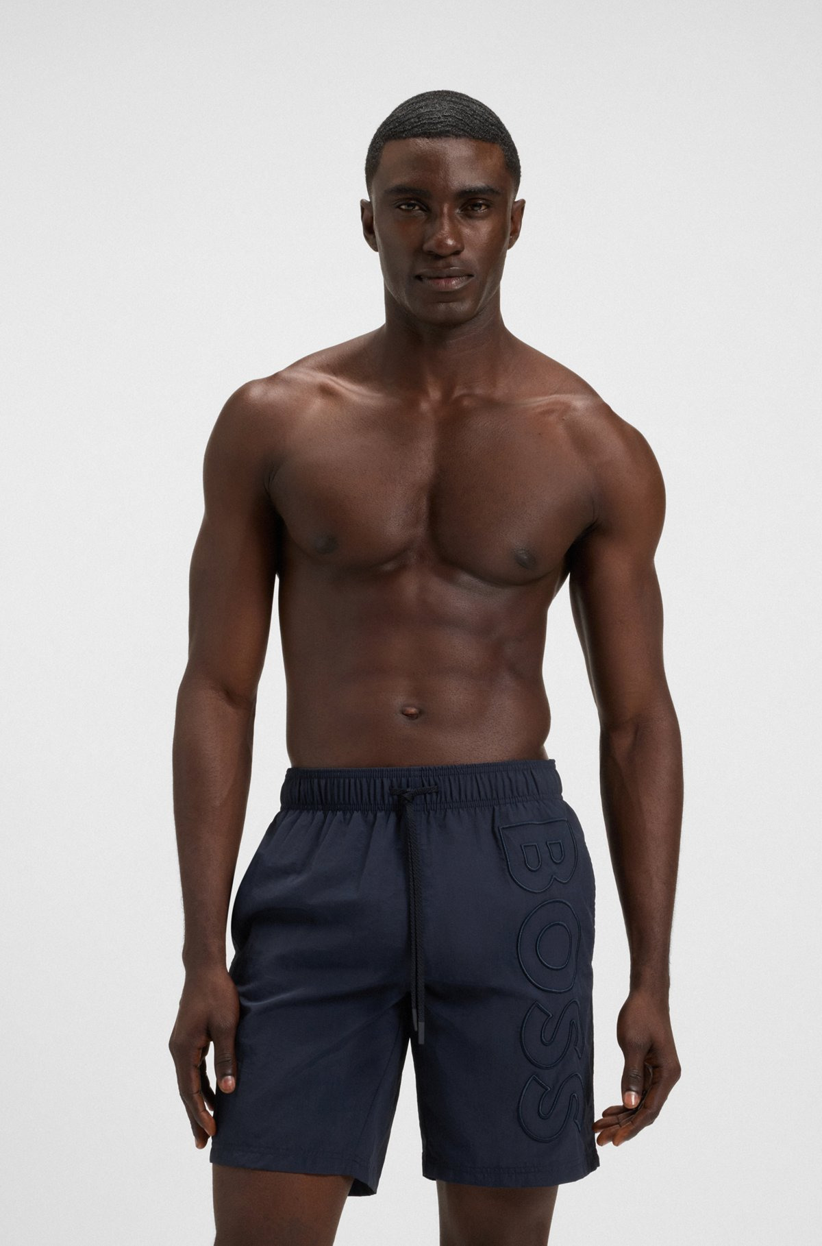 FULLY LINED SWIM SHORTS WITH 3D LOGO EMBROIDERY - 2