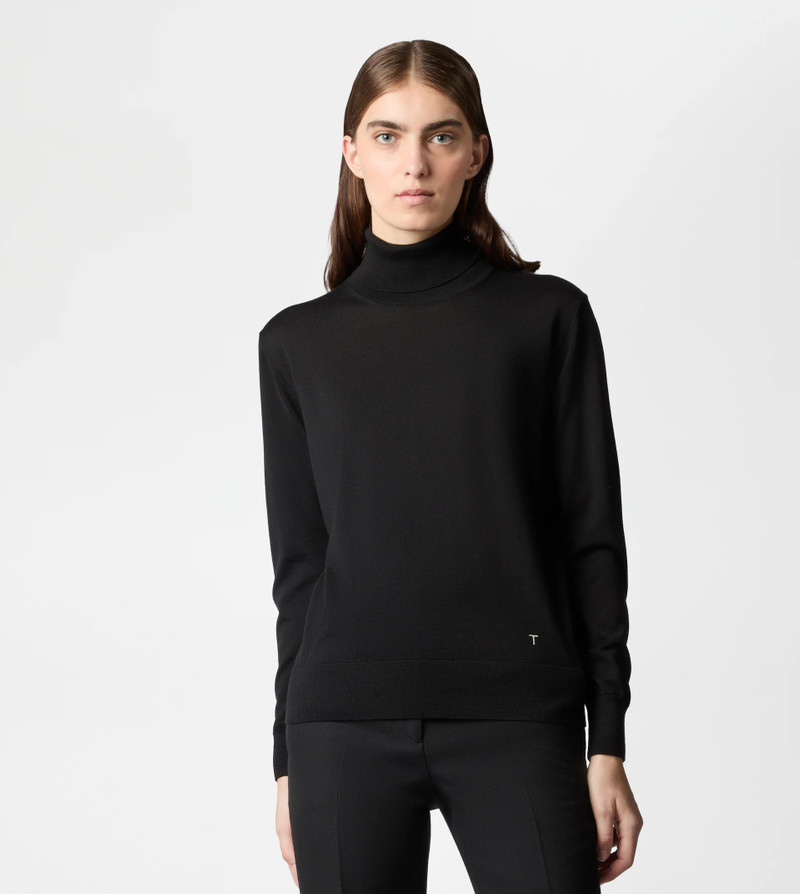 Tod's SILK BLEND TURTLENECK - BLACK outlook