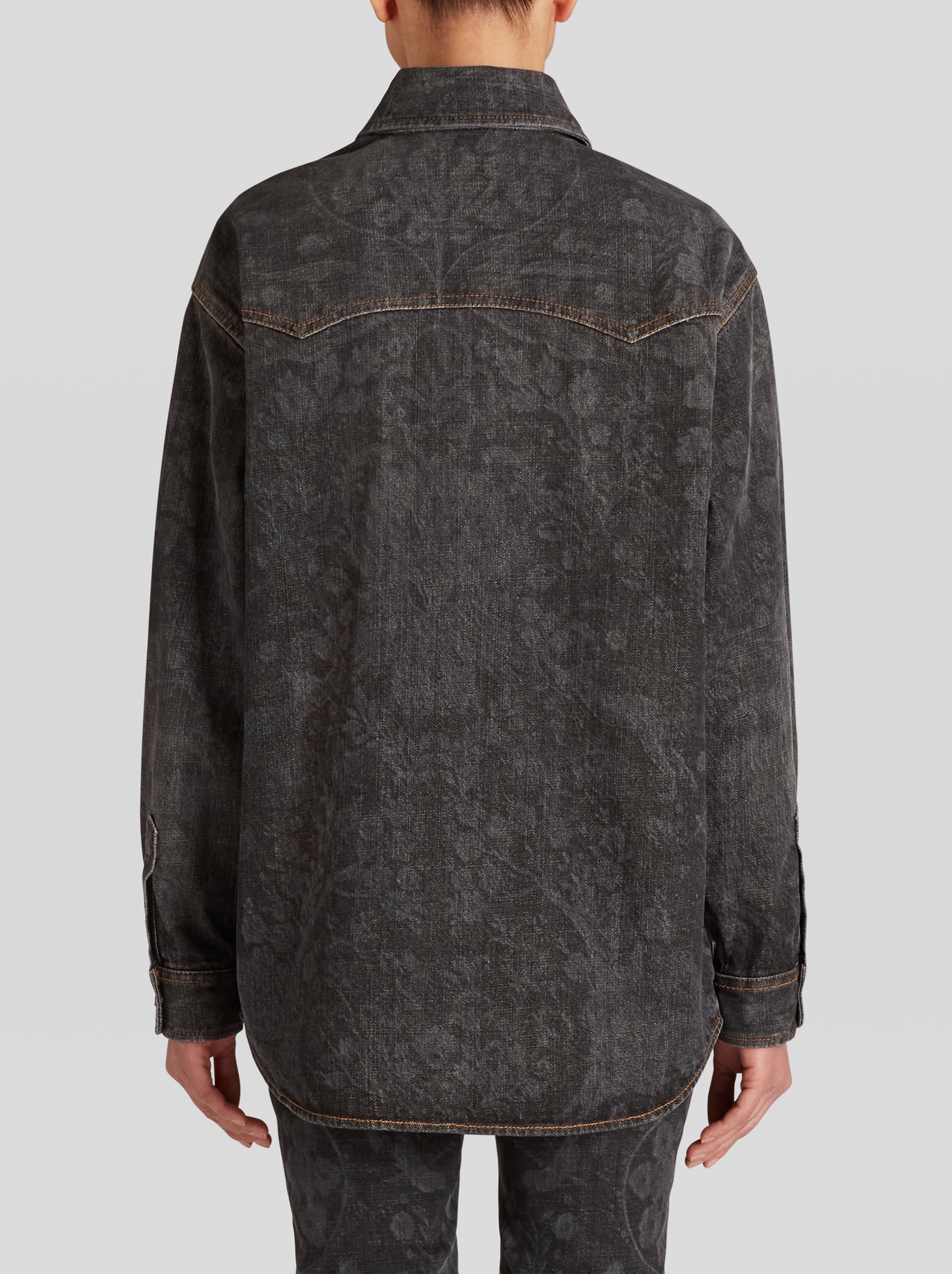 DENIM OVERSHIRT WITH ORNAMENTAL PATTERNS - 4