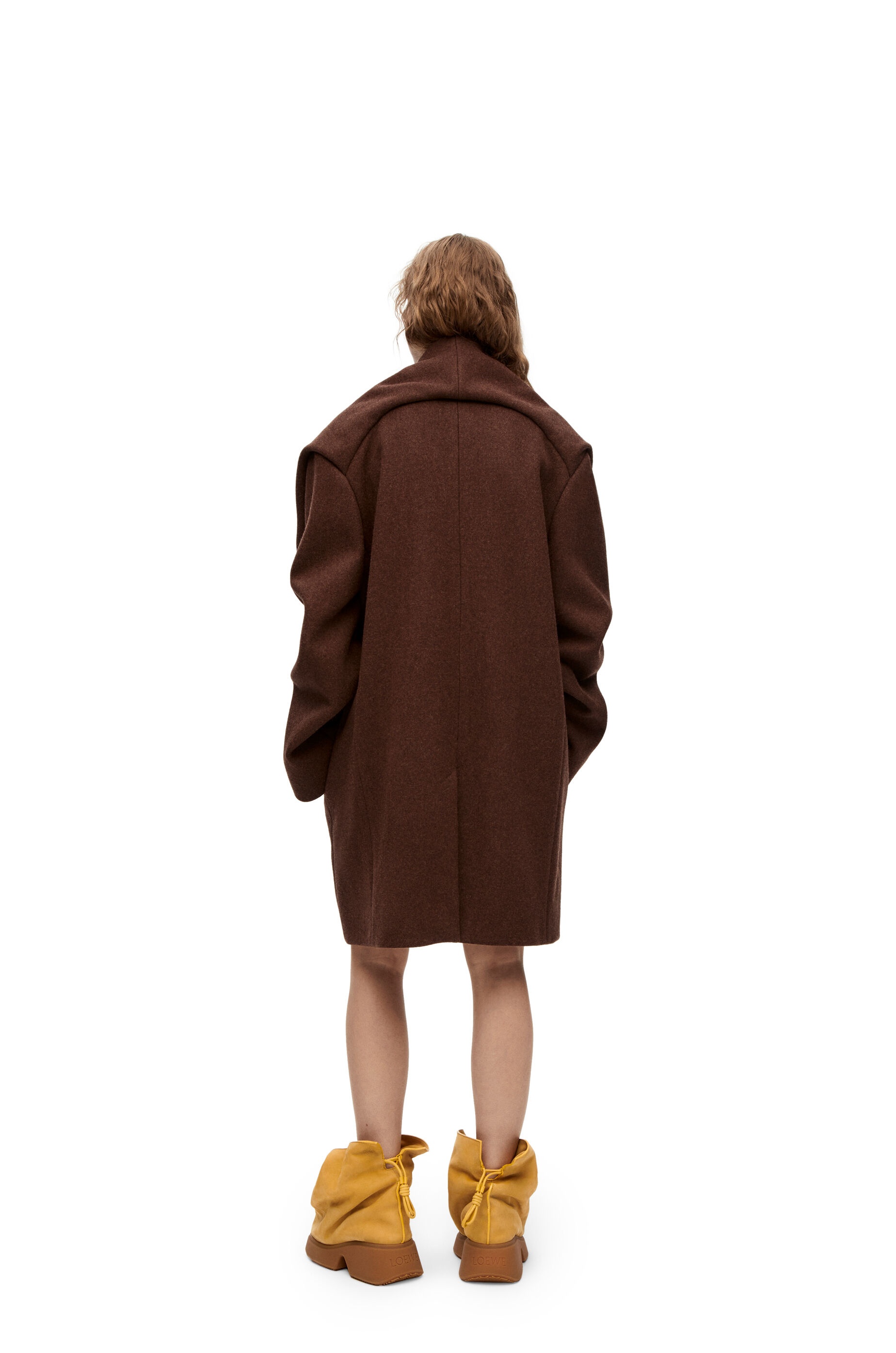 Draped coat in wool - 3