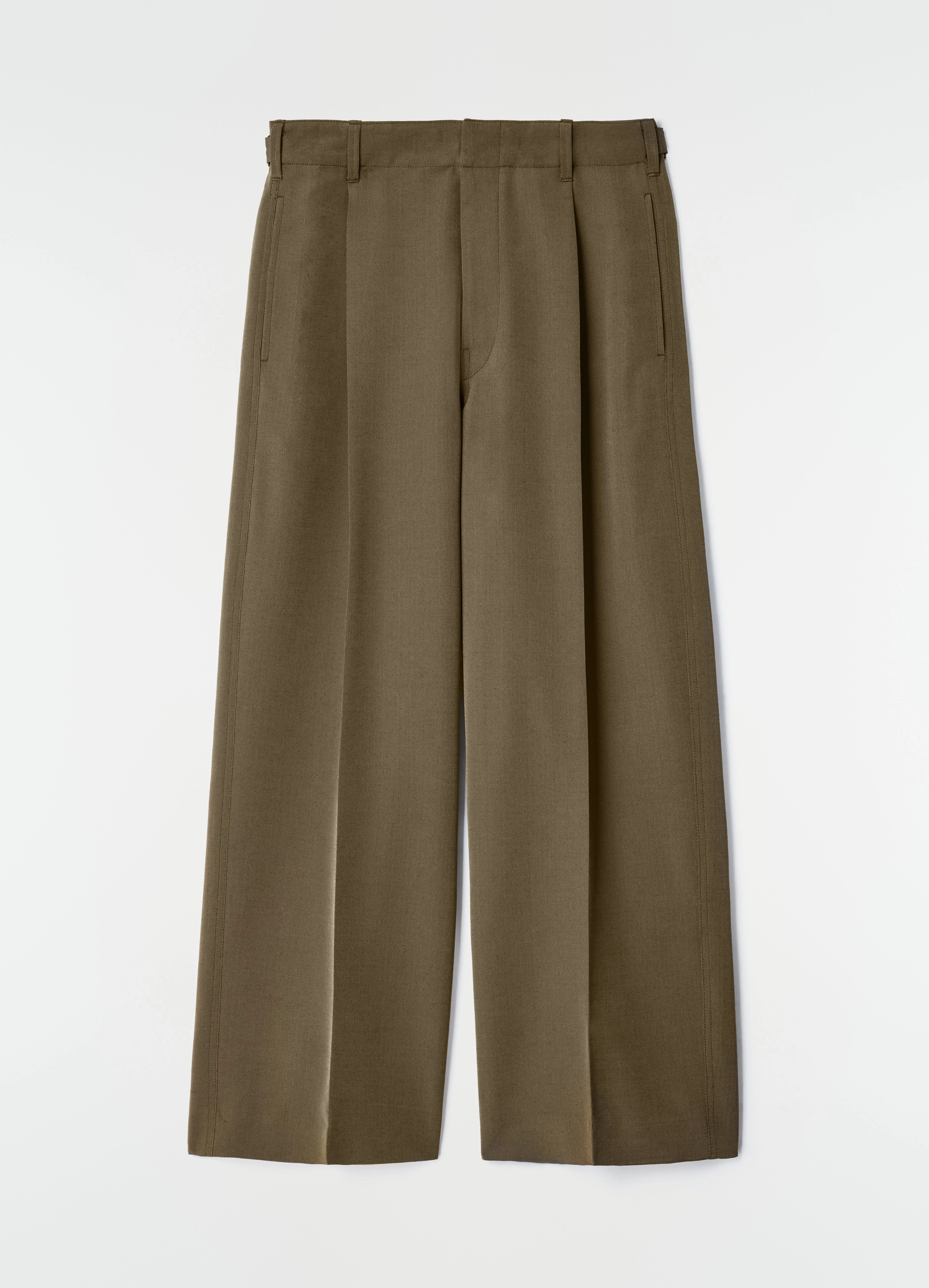 SINGLE PLEAT TAILORED PANTS IN WOOL MOHAIR TOILE - 1