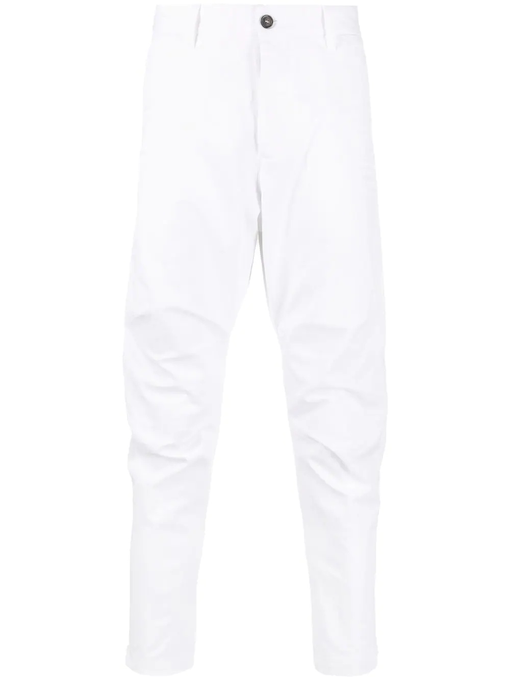 skinny-cut gathered-design trousers - 1