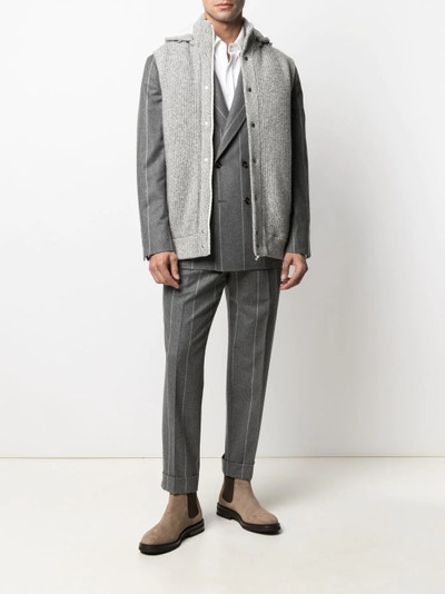 Brunello Cucinelli striped double-breasted blazer outlook