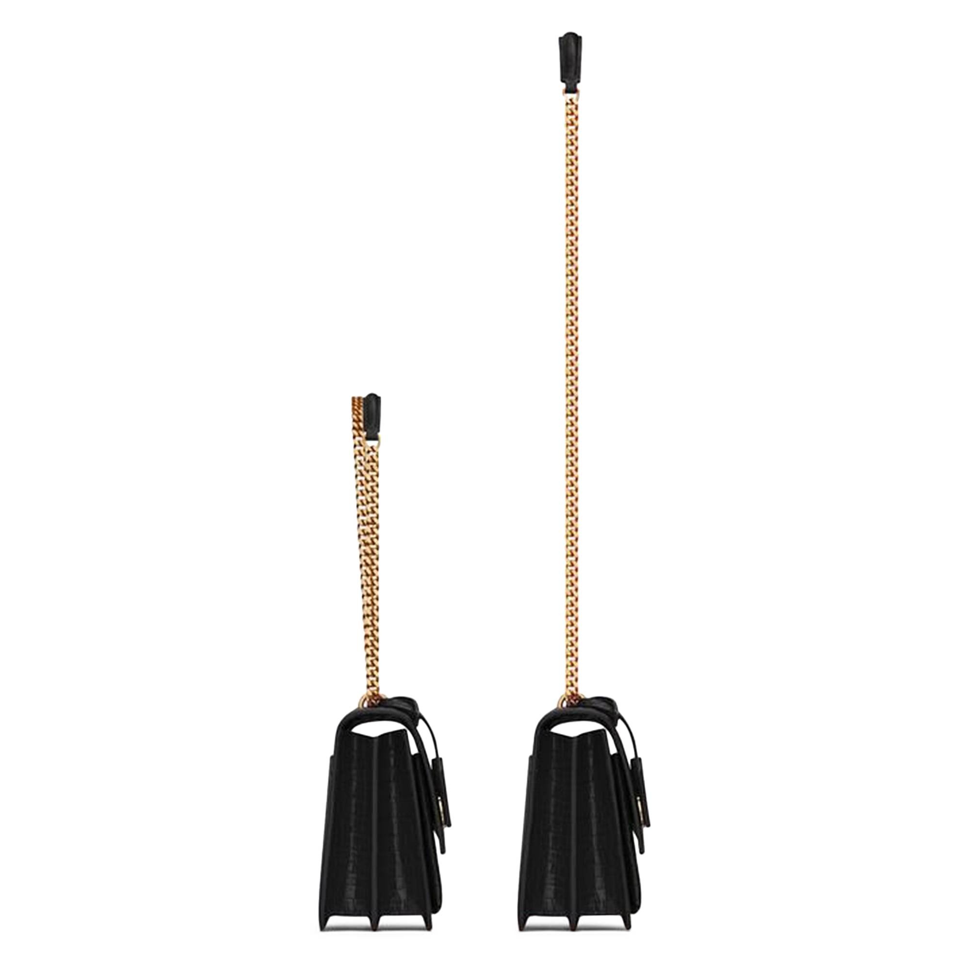 Saint Laurent Sunset Medium Chain Bag 'Black' - 3