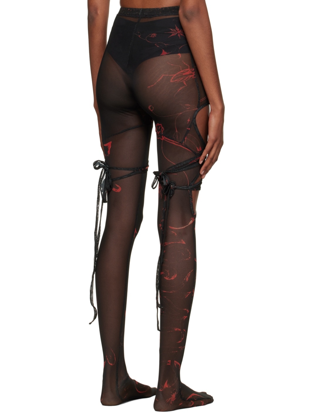 Black Deconstructed Tights - 3