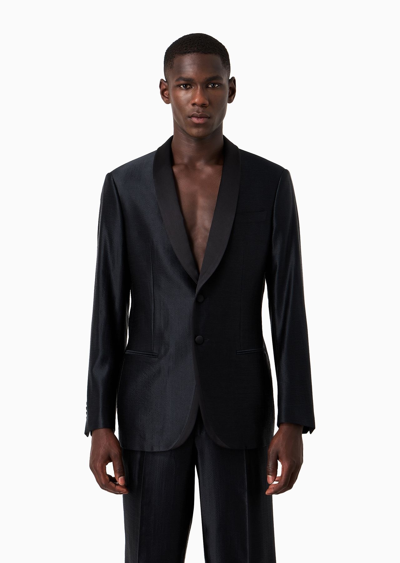 Soho line wool and silk satin tuxedo jacket - 2