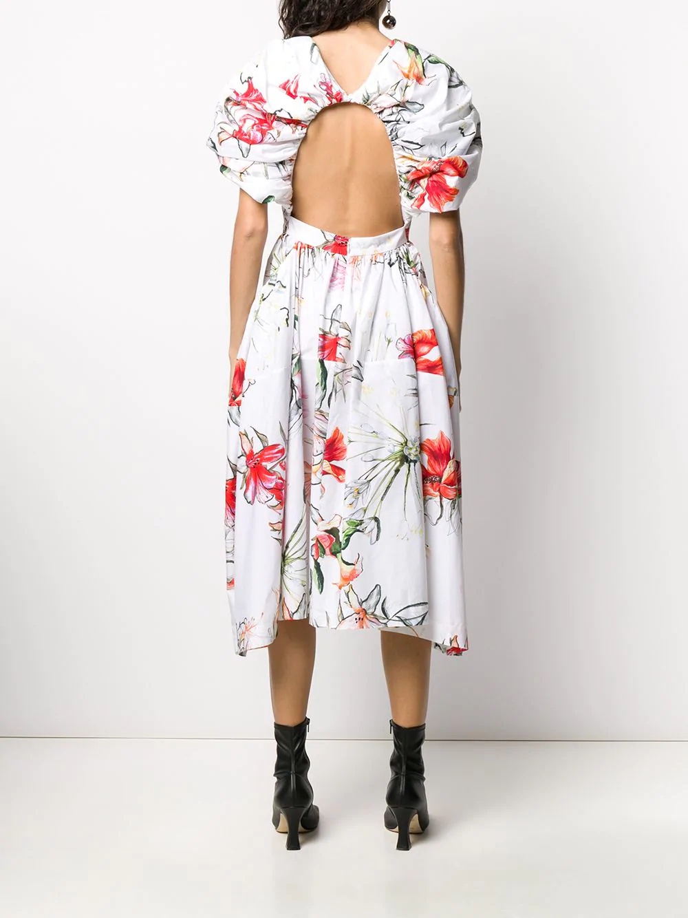 Endangered Flower poplin midi dress - 4