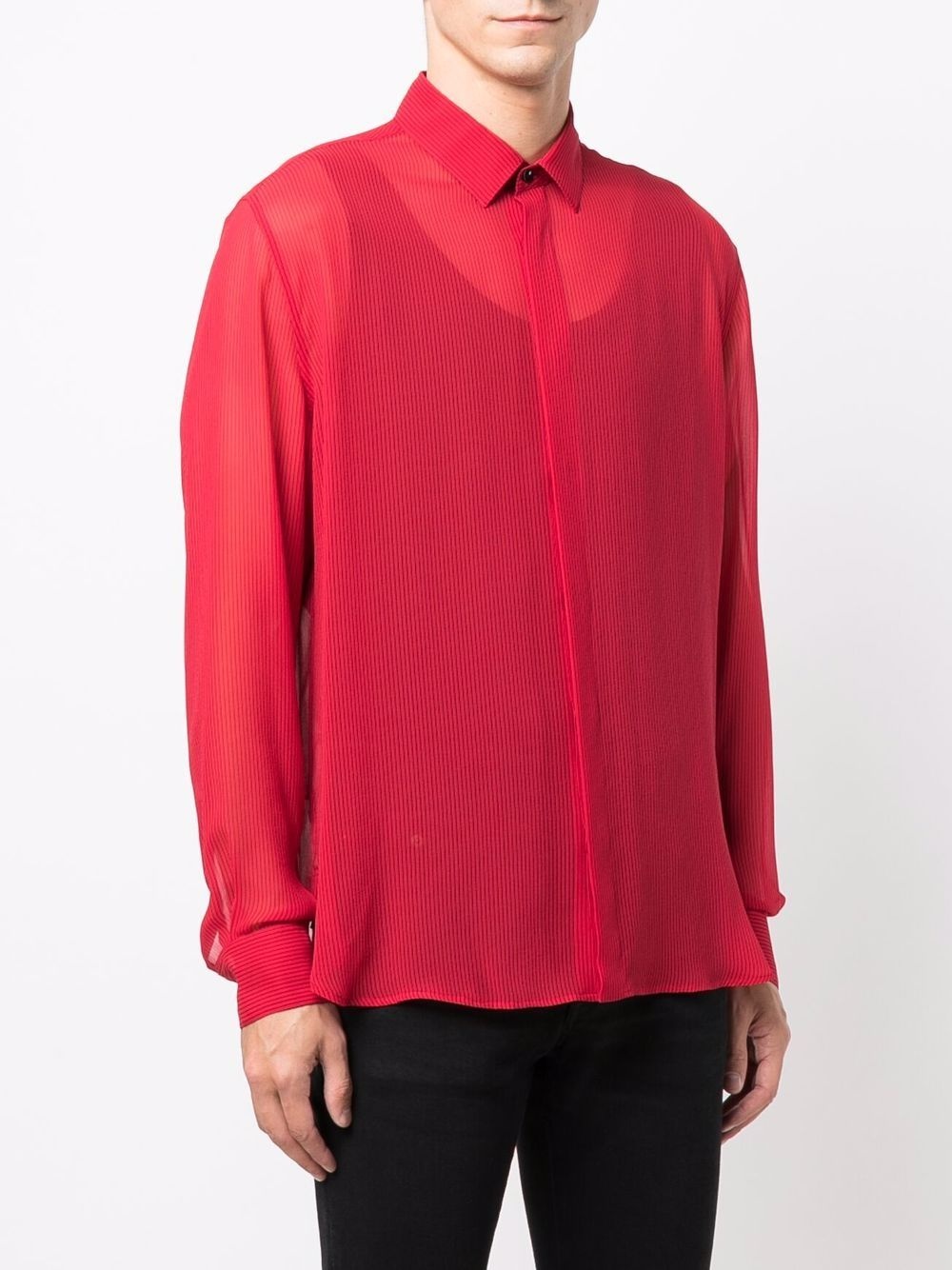 sheer long-sleeve shirt - 3