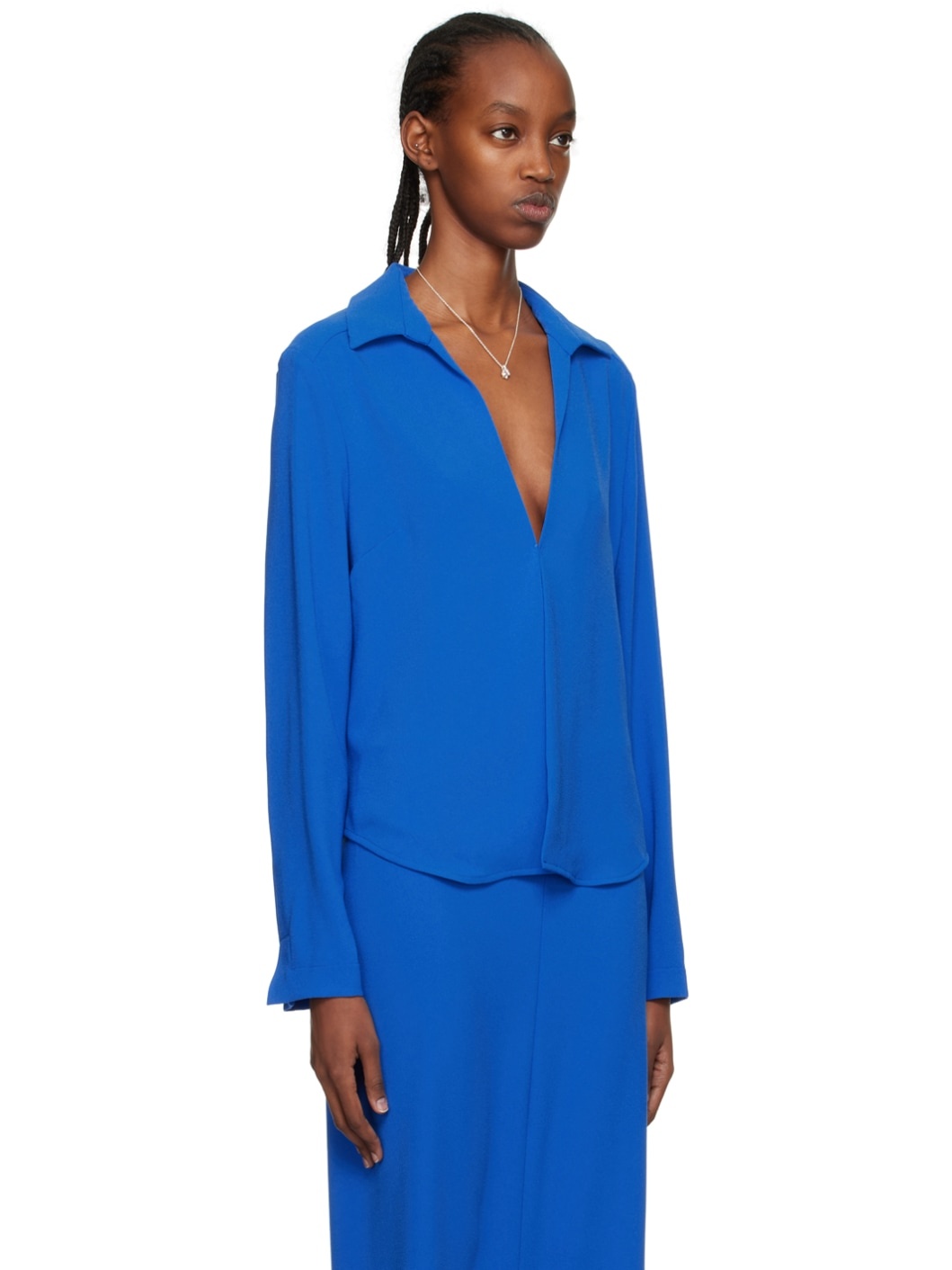 SSENSE Work Capsule – Blue Slinky Shirt - 2