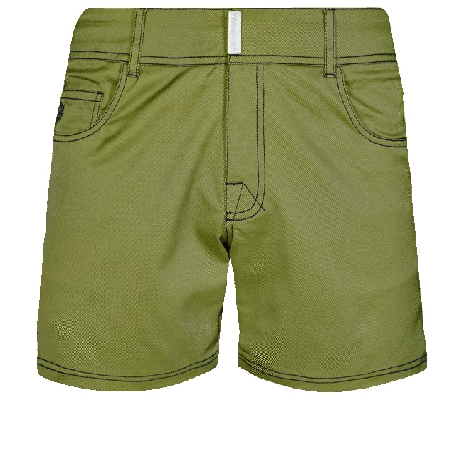 Men Swim Trunks Flat Belt Solid - 1