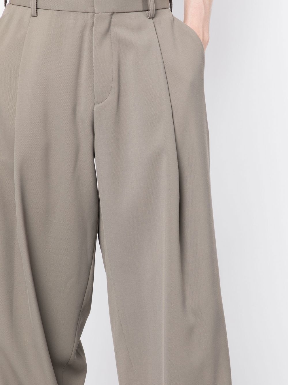 pleat-detailing wide-leg trousers - 5