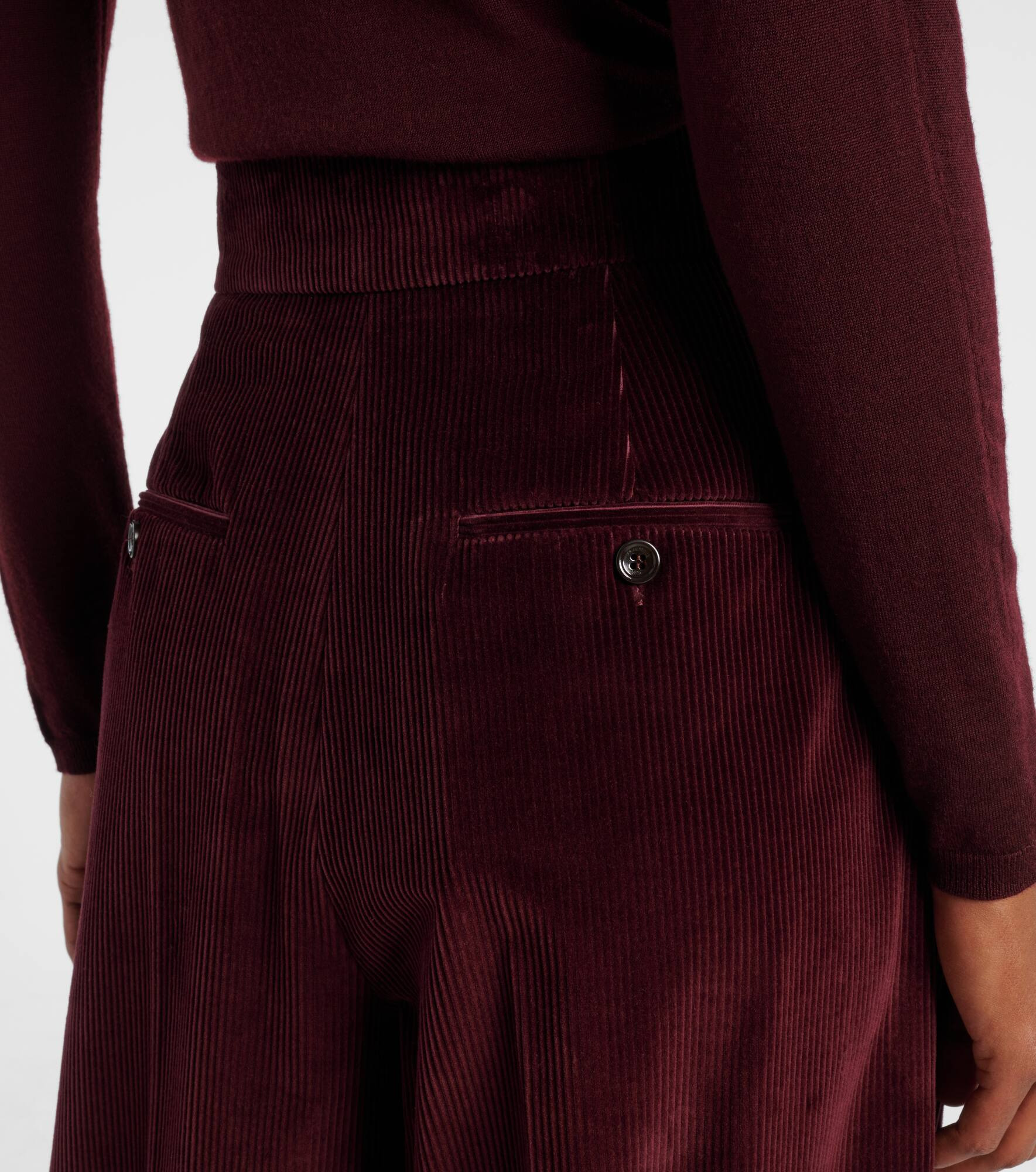 High-rise cotton corduroy wide-leg pants - 6