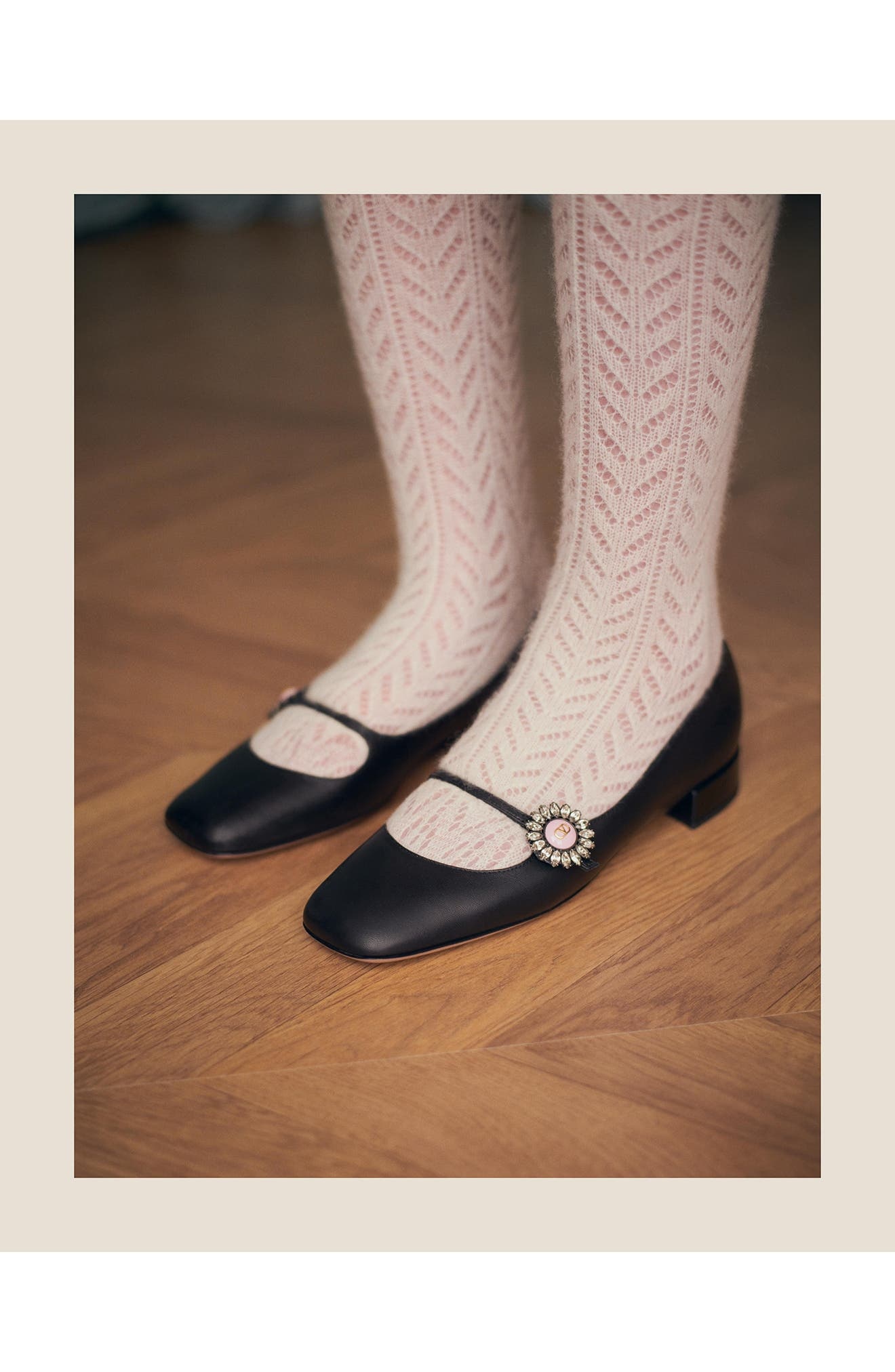 Valentino Garavani Preshoes Ballerina Pump in 9Tj Nero/crystal/rosa at Nordstrom - 8