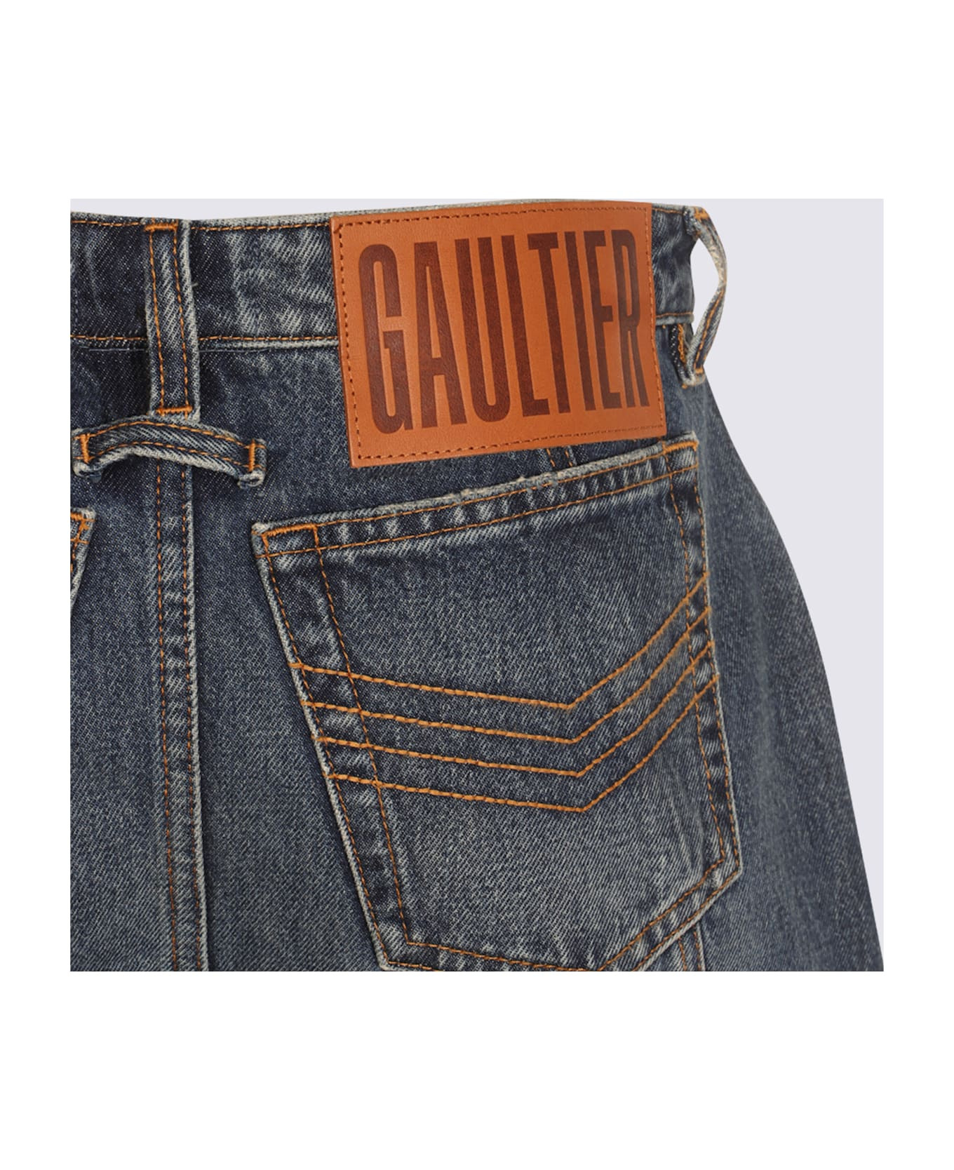 Blue Cotton Denim Jeans - 4