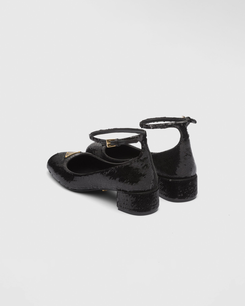 Sequined satin pumps 5