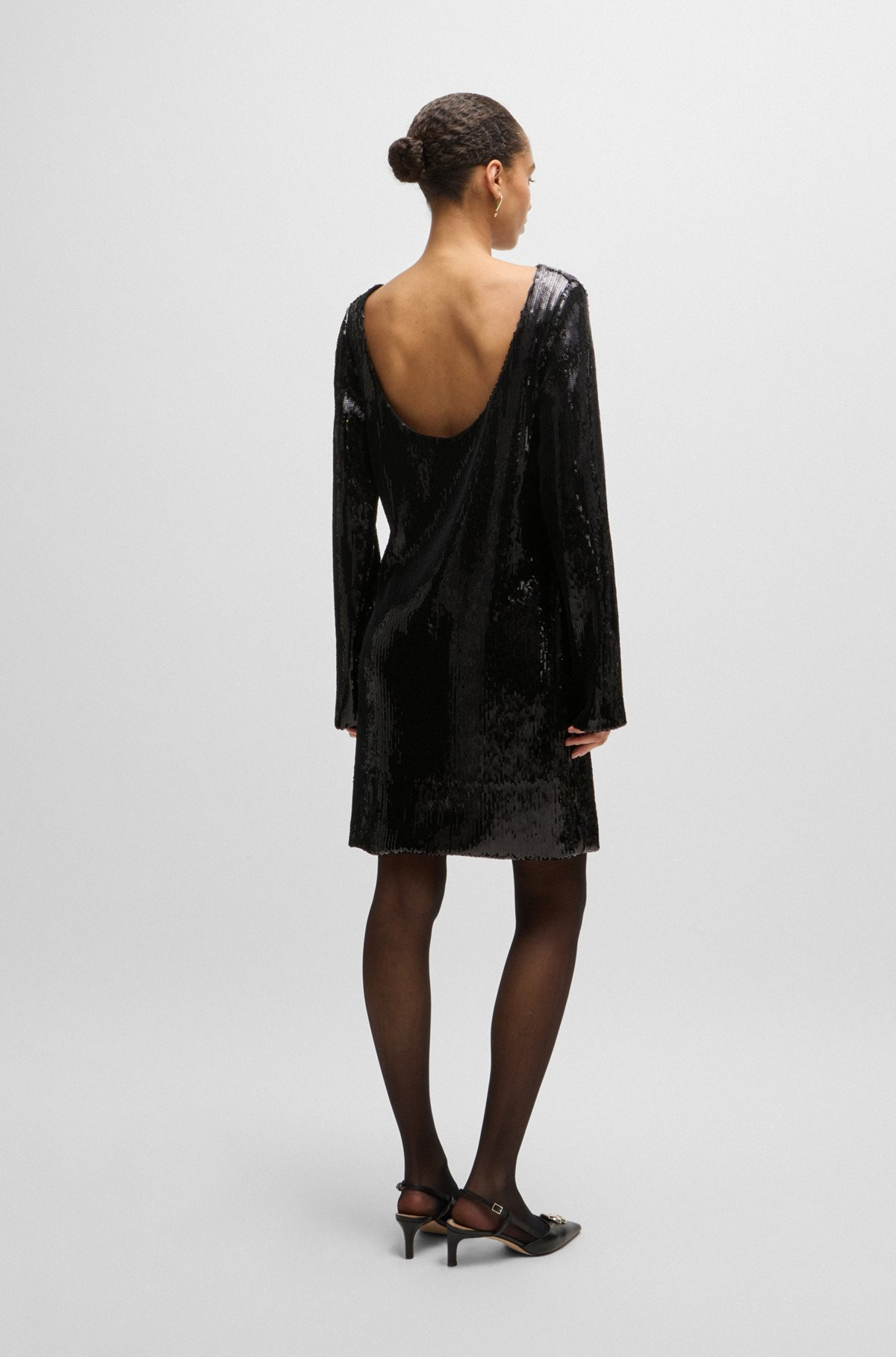 LONG-SLEEVED SEQUINNED DRESS - 5