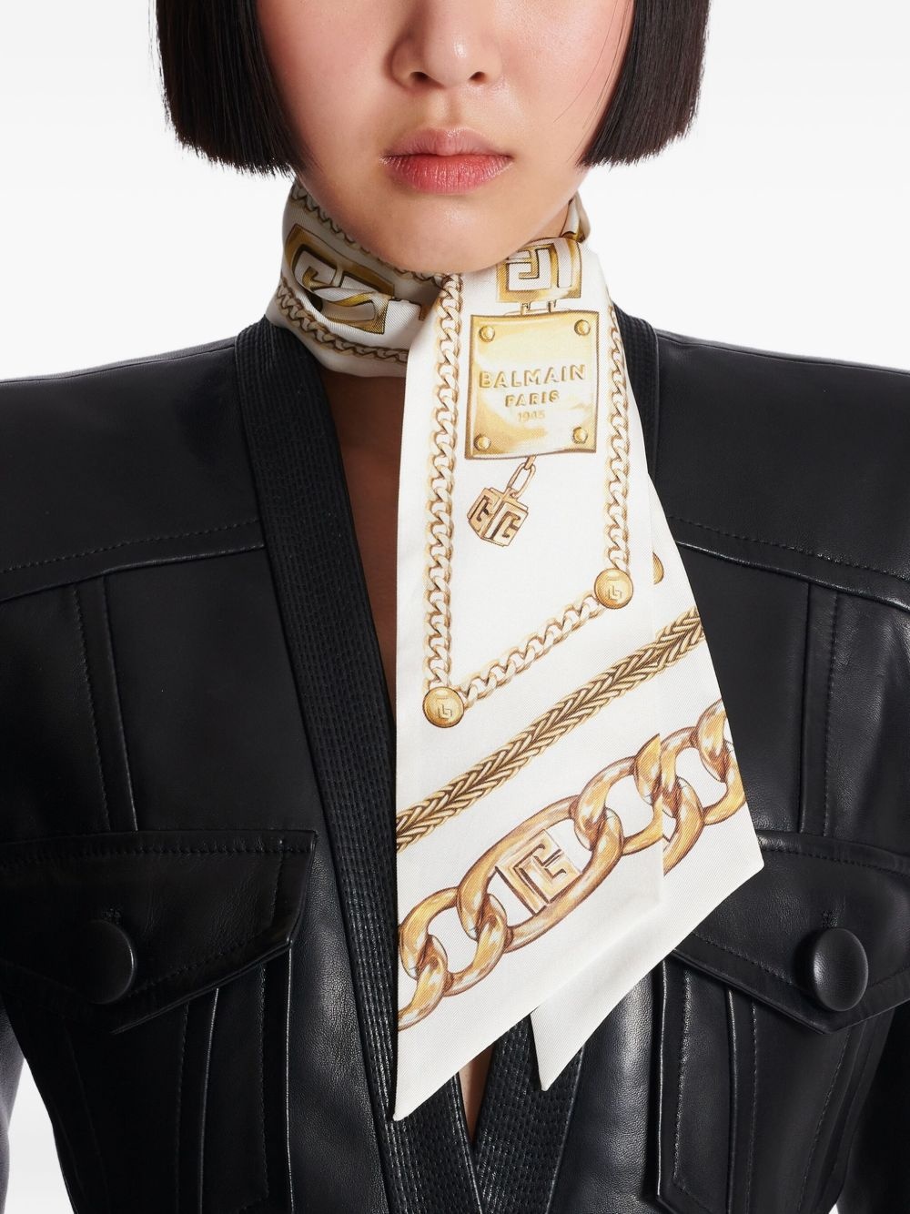 chain-print silk bandana - 3
