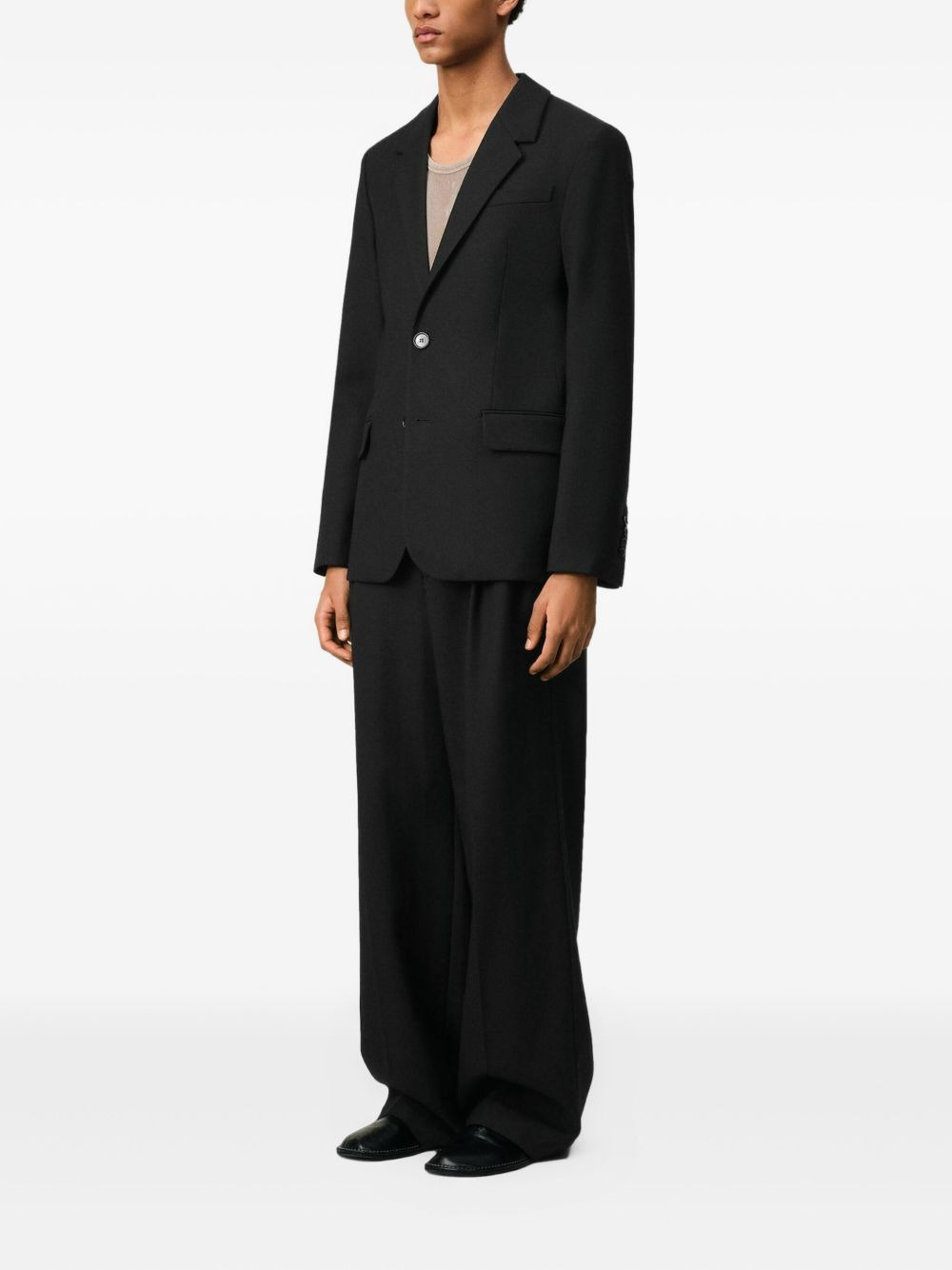 single breasted virgin wool blazer - 3