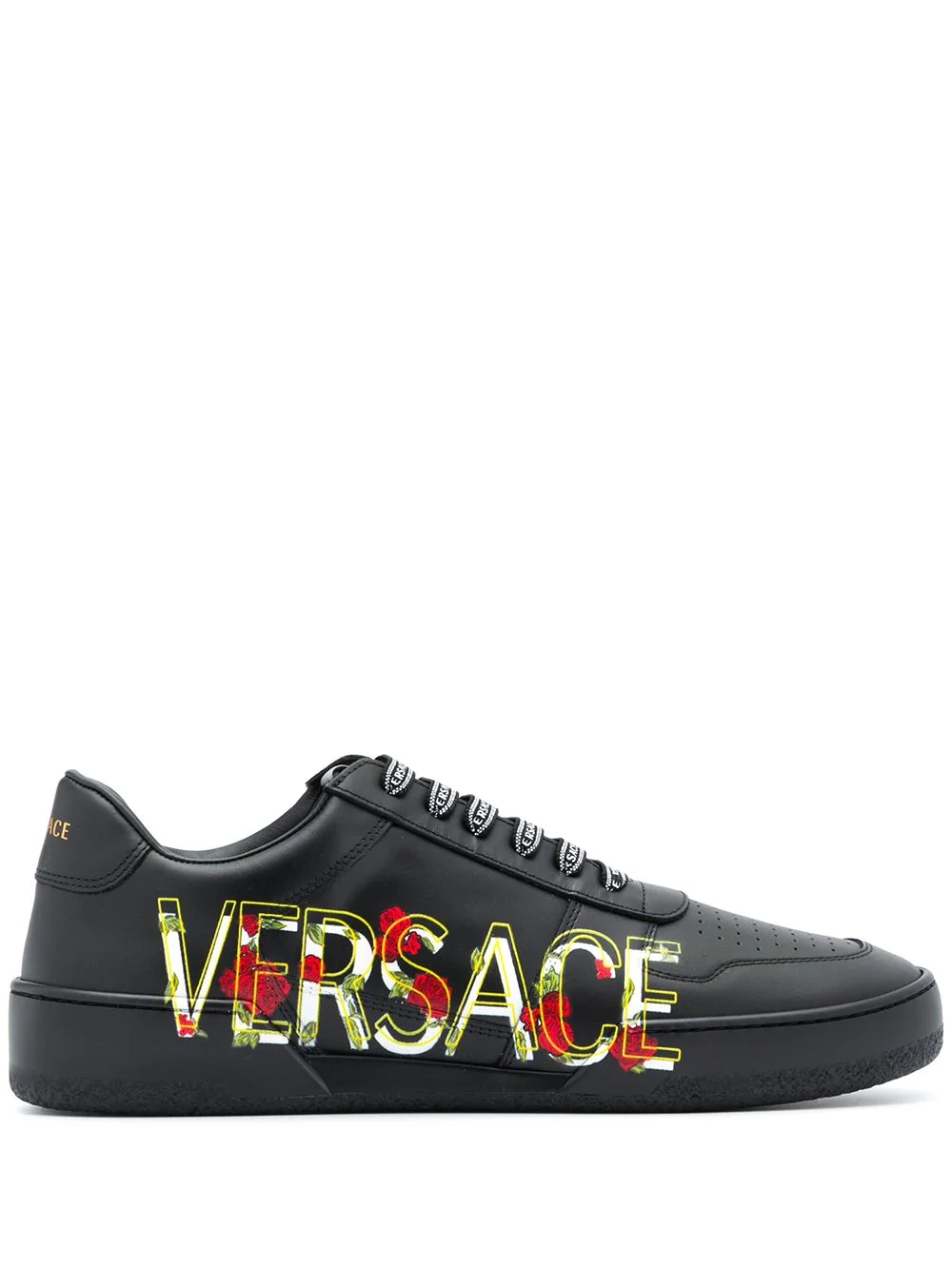 logo printed leather sneakers - 1