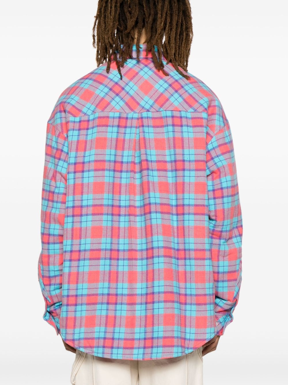 plaid-check padded shirt - 4