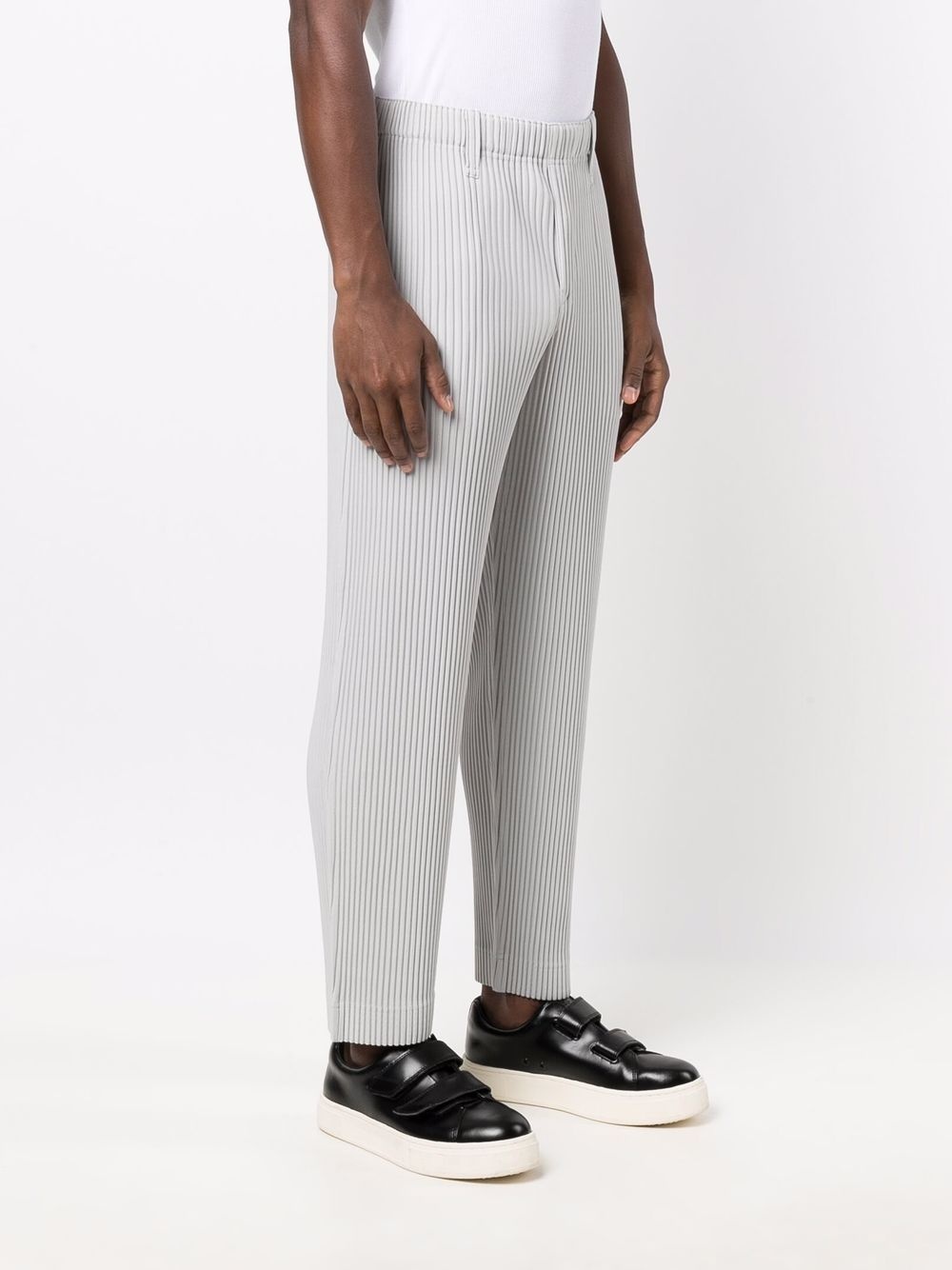 plissé straight-leg trousers - 3