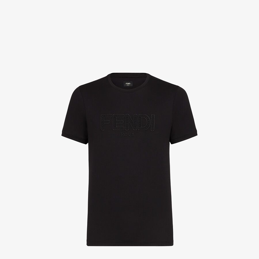 Black cotton T-shirt - 1