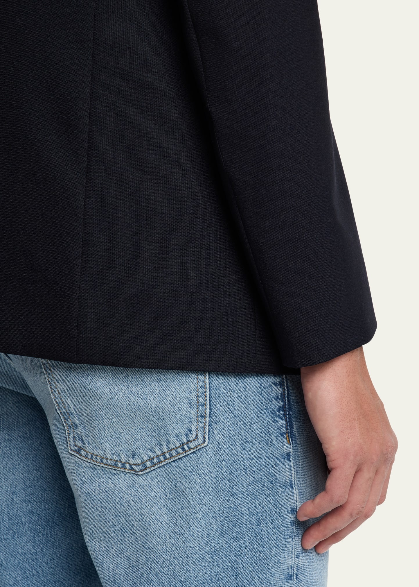 Men's Double-Breasted Wool Blazer Jacket - 8