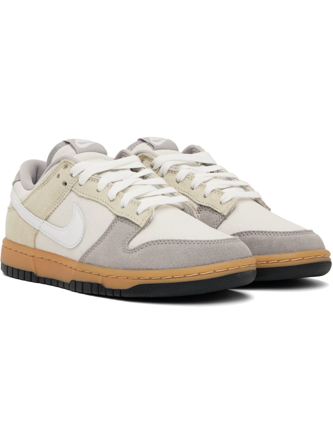 Gray & Off-White Dunk Low Sneakers - 4