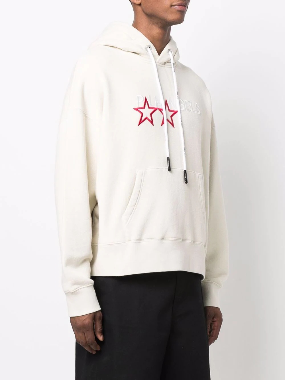 logo-embroidered cotton hoodie - 3