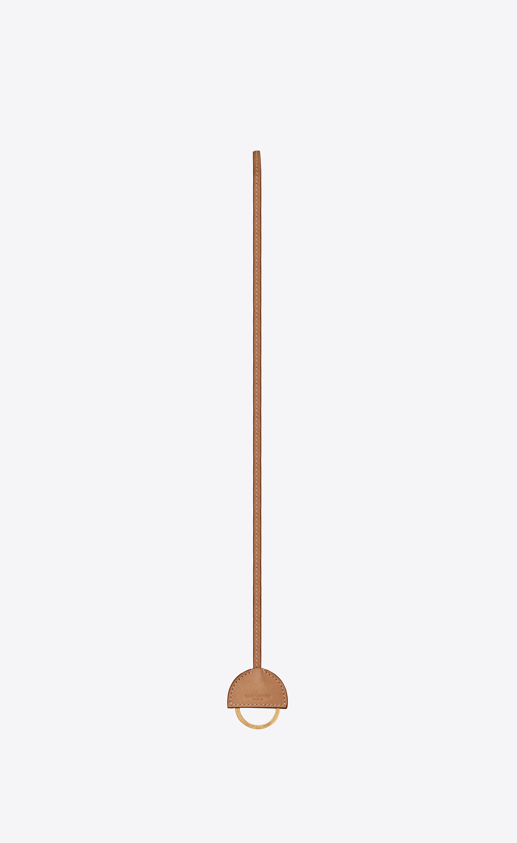 saint laurent round keyring necklace in vintage leather - 1