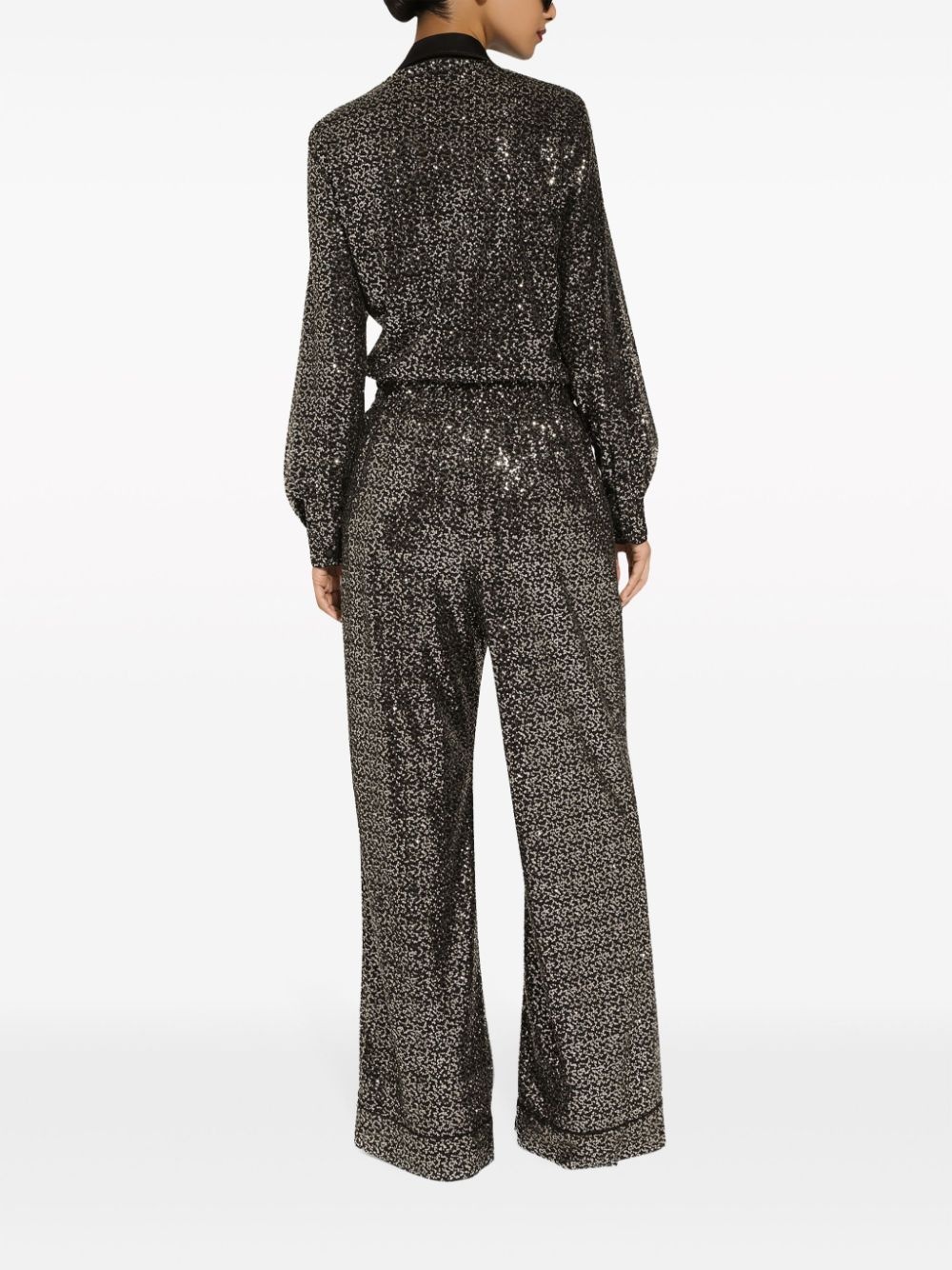 sequinned wide-leg trousers - 3