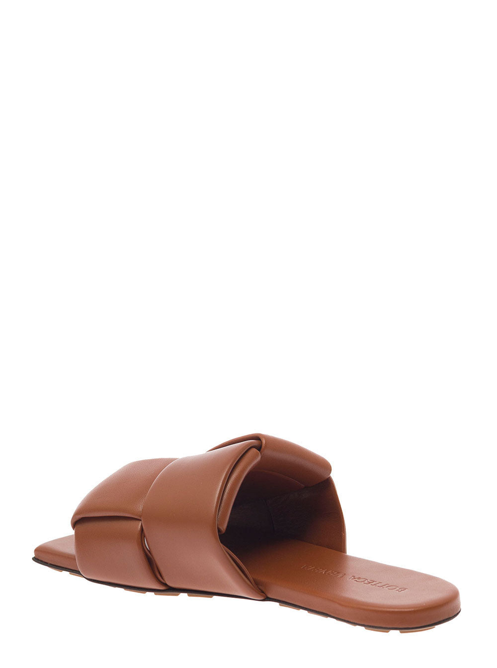 Bottega Veneta Women Brown Flat Mules With Padded Intreccio Band In Leather Woman - 3