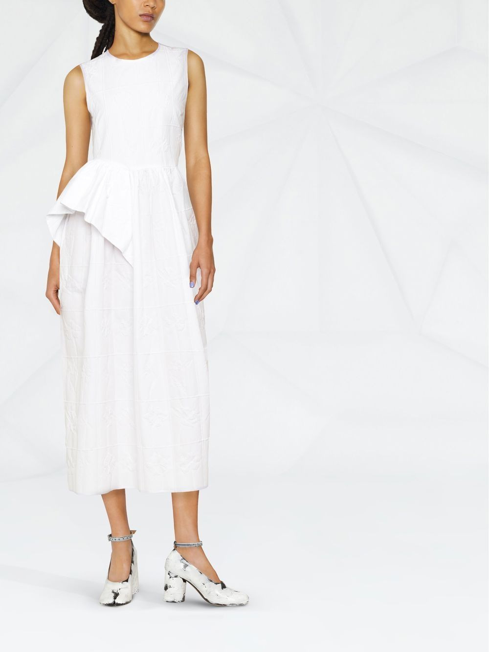 Ditte checked floral midi dress - 2