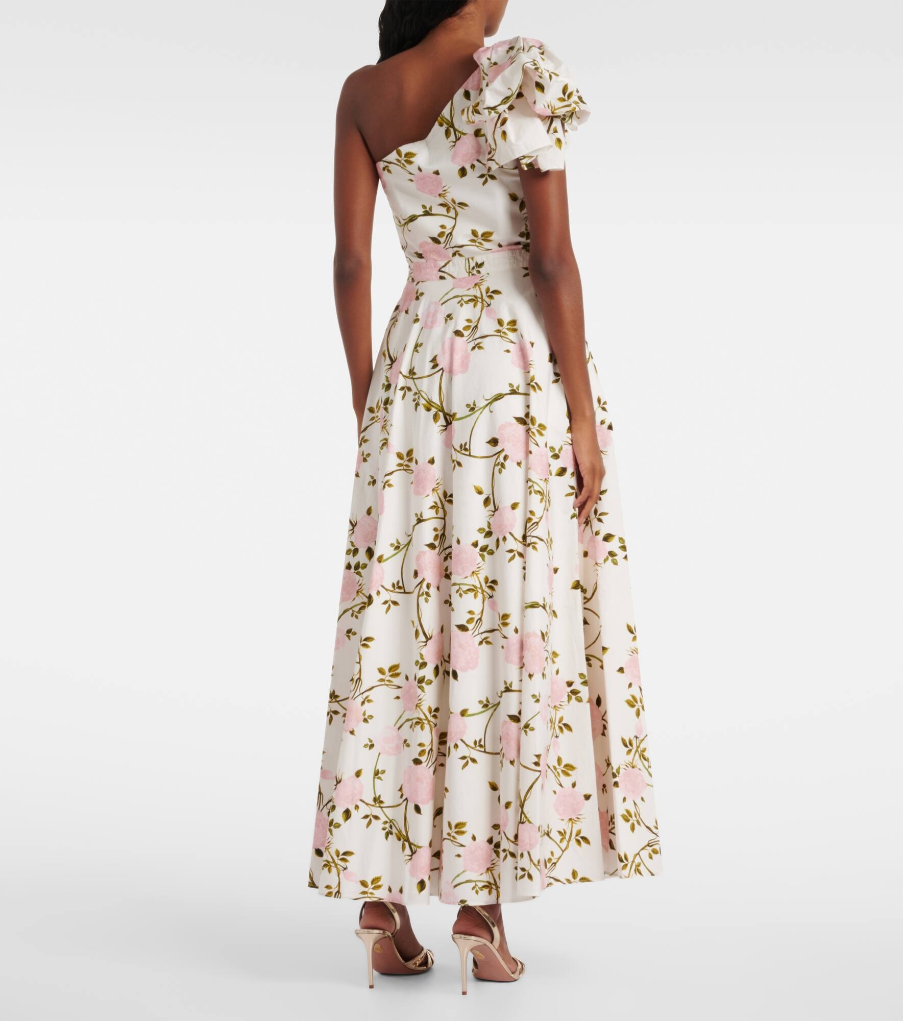 One-shoulder ruffled cotton cocktail dress - 3